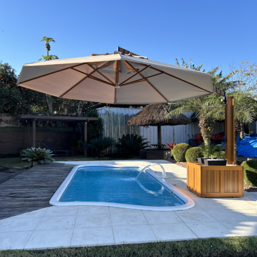 OMBRELONE  MADEIRA SUPREMO 4M COM FLOREIRA
