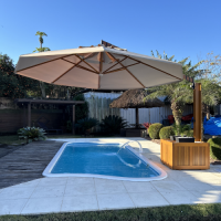OMBRELONE  MADEIRA SUPREMO 4M COM FLOREIRA