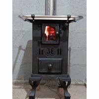 Foto FOGÃO À LENHA DE FERRO FUNDIDO 00 COM PORTA DE VIDRO