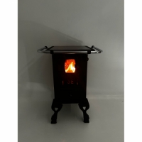 Foto FOGÃO À LENHA DE FERRO FUNDIDO 00 COM PORTA DE VIDRO